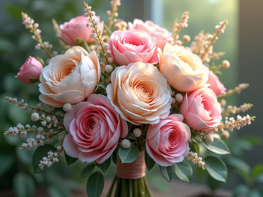 Garden Romance bouquet with roses and peonies from Drexalonaiazis