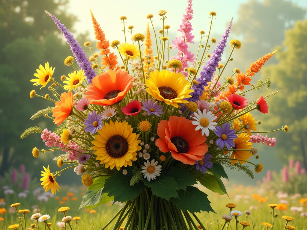 Wildflower Meadow bouquet with seasonal blooms from Drexalonaiazis